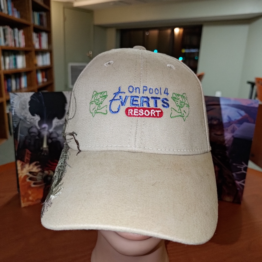 On Pool 4 Everts Resort Embroidered Fishing Logo Strap-on Hat Cap New